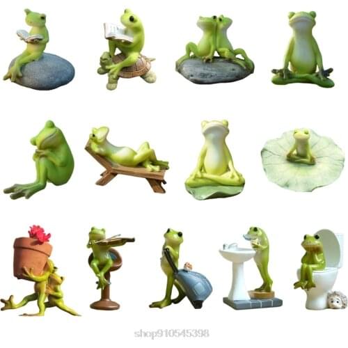 Hand Made Cute Quiet Frog Action Toy Figures Model Home Childrens Room Desk Decoration N18 20 Dropshipping