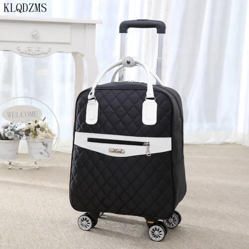 KLQDZMS 20/24inch fashion rolling luggage spinner oxford trolley suitcase with wheel women travel bags