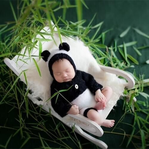 Mohair Knit Animal Outfit Newborn Hat Photography Props Crochet Baby Romper and Hat Baby Boy Girl Bonnet Overalls Props Onesie