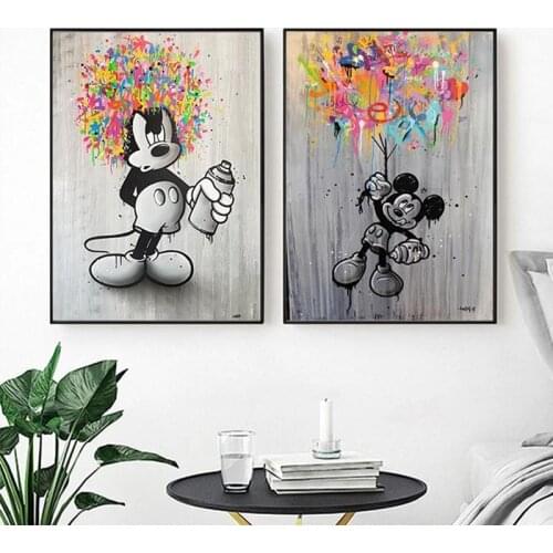 Cartoon Mickey Mouse Graffiti Art 5D Diamond Embroidery DIY Diamond Painting Diamond Mosaic Cross Stitch Kits Home Decoration