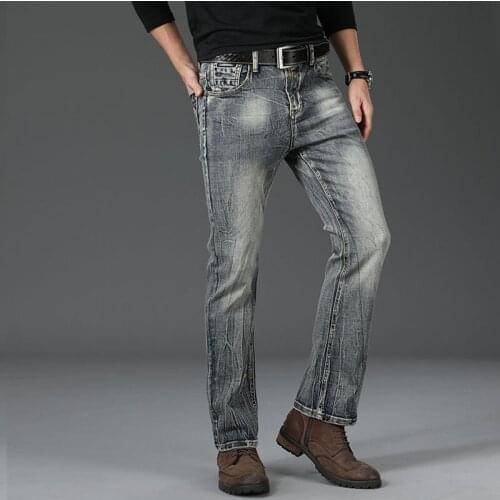 Mens Micro Flare Denim Trousers Retro Nostalgic Denim FIared trousers Mens Designer Classic jeans Jeans Men