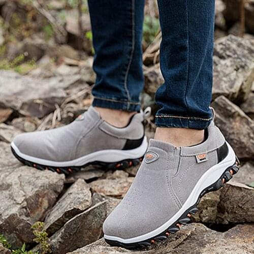 Outdoor Sports Camping Shoes For Men Tactical Slip-on Hiking Shoes Autumn Spring Leisure Breathable Waterproof Shoes Sneakers