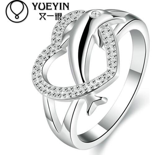 Newest Design silver plated ring for women Fashion wedding Jewelry European style Free style silver ring bague femme