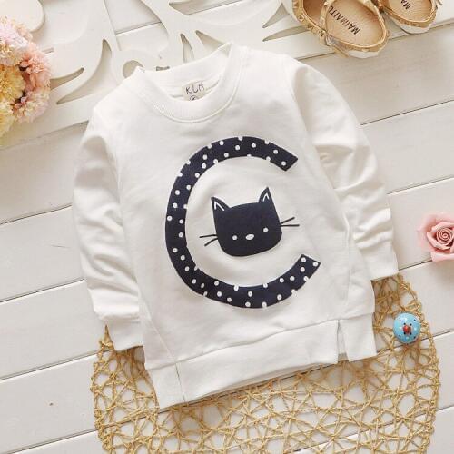 2016 new spring autumn children clothing baby boy girls t shirts long sleeve cotton cat print shirt 0-4age for boy girls