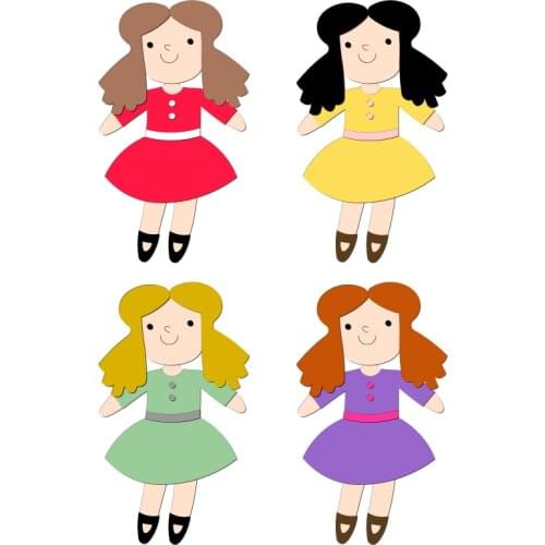 New Girl doll Wooden Die Scrapbooking C2977 Cutting Dies Multiple Sizes Compatible With Most Die Cutting Machines