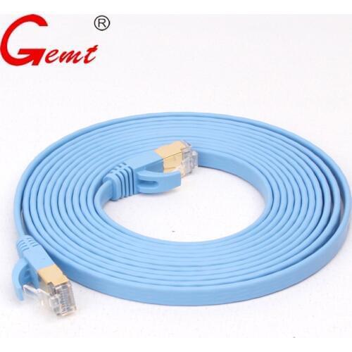 32AWG flat network cable shielding finished jumper FTP cat7 rj45 connector network cable Ethernet Patch Cord for Computer Laptop