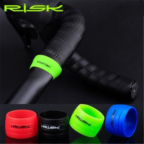 RISK 1 pair Road Bike Bicycle Handlebar Tape Fixed Ring Rubber Bike Anti-skip Plugs for Handle bar Tape