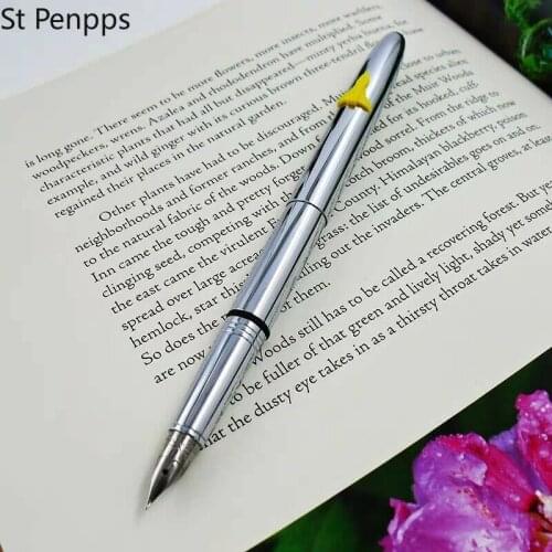 Wing Sung 60 Fountain Pen Pocket Mini All Steel Ink Pen Aerometric Filling System Fine Nib Stationery Office school supplies