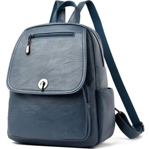 Women Backpack Girls Mochila Feminina Casual Women Sheepskin Leather Backpack Daypacks Shoulder Bag Femme Travel Back Pack