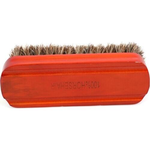 Horsehair Shoe Brush Polish Natural Leather Fake Horse Hair Soft Polishing Tool Bootpolish Cleaning Brush For Suede Nubuck Boot