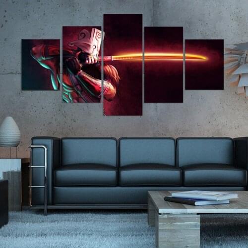 Modern Canvas Painting Modular Game Poster 5 Pieces 2 DotA Juggernaut Wall Art Home Decor Boys Room Printed Picture Artwork
