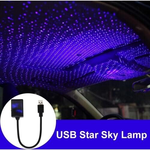 USB Plug LED Car Roof Star Night Light Projector Atmosphere Galaxy Lamp Decorative Lamp Adjustable Multiple Lighting Effects
