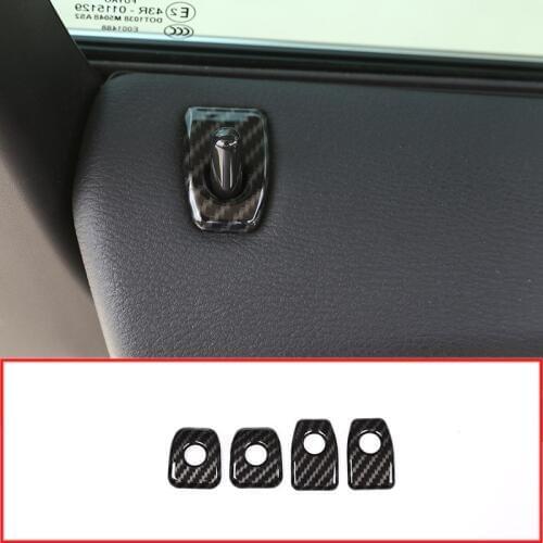 Carbon Fiber Style ABS Car Door Lock Knob Cover Trim Stickers For BMW X5 f15 2014-2017 For X6 f16 2015-2017 Car Accessories 4pcs