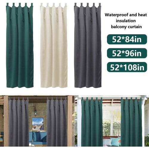 Outdoor Blackout Curtain Waterproof Porch Patio Drape Blinds Thermal Insulated Drapes Home Decor Sun Light Blocking Curtains