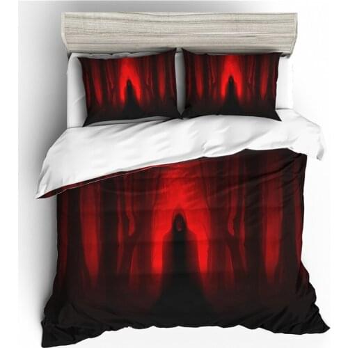 A Bedding Set 3D Printed Duvet Cover Bed Set Halloween Home Textiles for Adults Bedclothes with Pillowcase #WSJ14