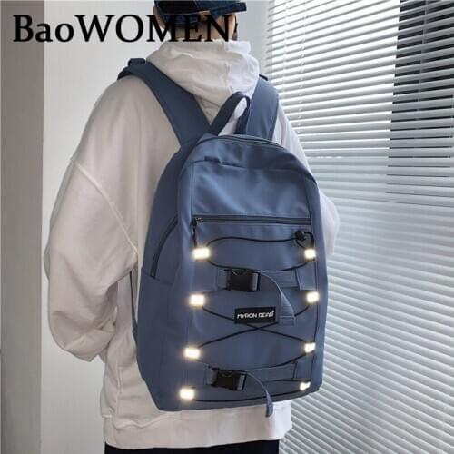 BaoWomen New Waterproof Nylon Women Backpack Buckle Handle Female Travel Backpack For Girls Students School Bag Mochilas Book