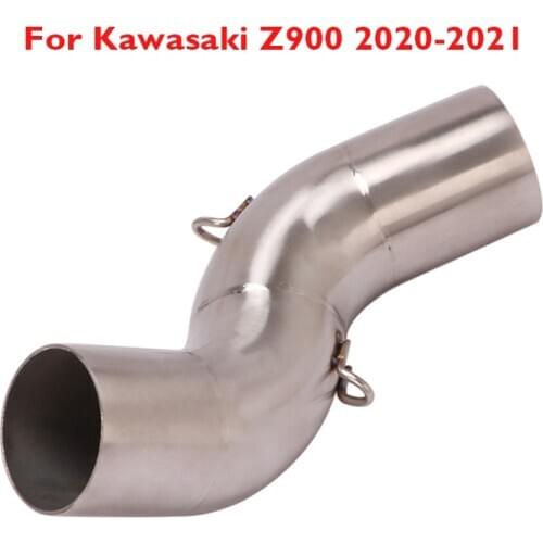 Motorcycle Exhaust Pipe Middle Mid Link Pipe Connector Link Pipe Slip on Exhaust System for Kawasaki Z900 2020 2021