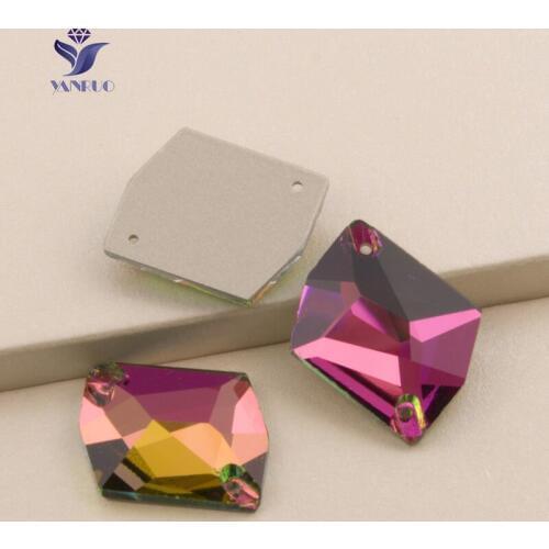 YANRUO 3265 Cosmic Fuchsia Sew On Rhinestones Sewing Crystals Flat Back Sewn Stones DIY Craft Garment Clothes