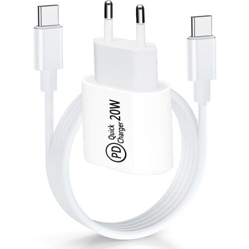 20W USB Type C Charger For iPhone 12 Pro Max/Mini Quick Charge QC PD USBC EU plug USB-C Fast Charging Travel Wall Charger