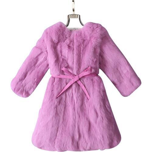 Genuine Full Pelt Fur Jacket Womens Design Rabbit Fur Coat Natural Wholeskin Fur Coat O-Neck Fashion Slim Thin Rabbit Fur Coat