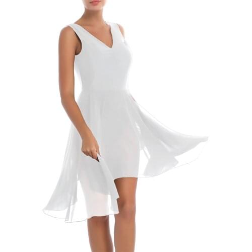 Women Asymmetrical Dance Dress Ballet Ballroom Adult Sexy Modern Leotard Lyrical Dance Costume Clothes Stage Performance Dresses