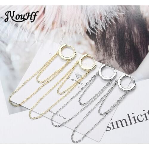 JYouHF Elegant Gold Silver Colour Chain Tassel Drop Earrings for Women Paved Cubic Zircon Earring Birthday Party Fashion Jewelry