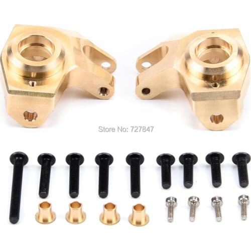 1Pair Brass Steering Cup Turn Cup Heavy Duty Front Steering Knuckle For 1:10 1/10 RC Axial Car SCX10 II 90046