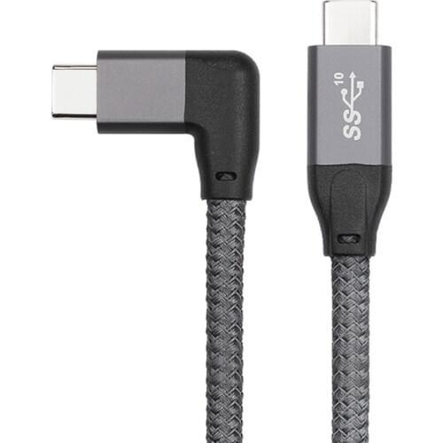 10Gbps USB-C USB 3.1 Type C Gen2 Male Data Video 100W Cable 90 Degree Left Right Angled with E-marker