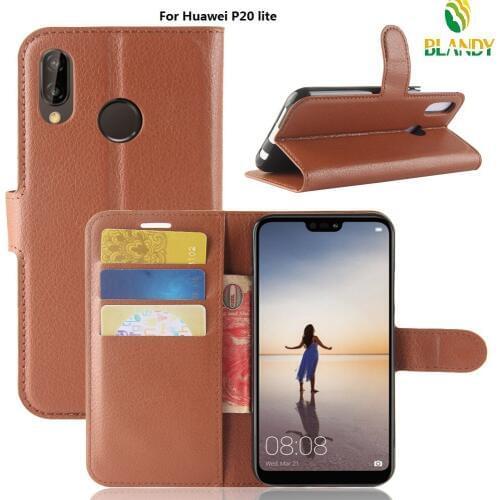 100pcs/lot For Huawei P20 plus lite Lychee Wallet Leather Case Stand Card Holder For Huawei honor 7C enjoy 8 Y7 Prime pro 2018