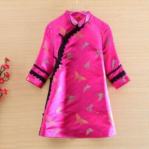 2020 Spring Women Retro Jacket Top Chinese Style Jacquard 3/4 Sleeve Elegant Slim Lady Stitching Lace Coat Female S-2XL