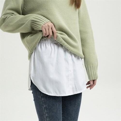 2021 Women Fake Shirt Tail Blouse Hem Skirt Layering Sweater Extender Detachable A-Line Underskirt DIY Women Garment Accessories