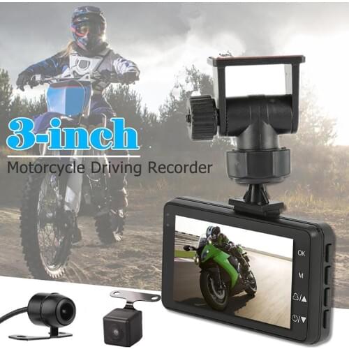 3" 1080P FHD Motorcycle DVR Motor Camera Dash Cam with Special Dual-track Front Rear Recorder Motorbike Electronic Waterproof