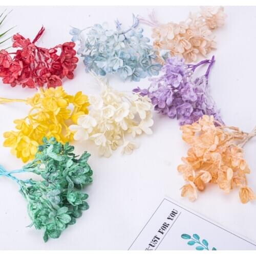6pcs Mini Artificial Plant Acorn leaf Flower For Wedding Home Wreath Decoration DIY Scrapbooking Craft Christmas Accessories