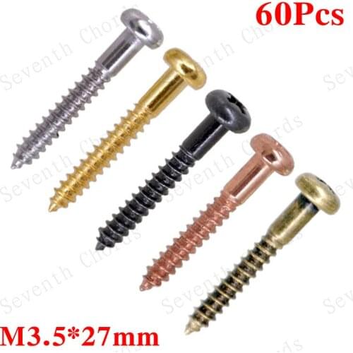 60 Pcs M3.5*27mm Tremolo Bridge Mounting Screws For Electric Guitar Bass
