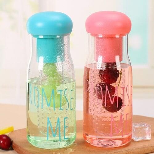 750ml Portable Plastic Water Bottles Creative Letter Printed Transparent Filtration Student Water Bottle Travel Flower Tea Cup