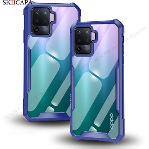 Acrylic Airbag Shockproof Transparent Phone Case For OPPO Reno 5 Lite F19 Pro Plus A94 Realme C20 X50 A54 Protection Back Cover