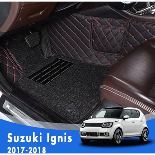 Car Floor Mats For Suzuki Ignis 2018 2017 Double Layer Wire Loop Foot Pads Carpet Car Accessories interior Protection Floorliner