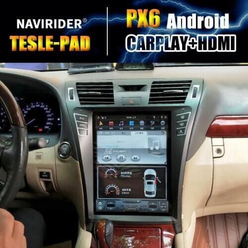 PX6 Car Bluetooth Android 9 GPS Navigation Multimedia Player DVD Recorder For Lexus LS460 12.1 Inch Tesla Carplay Head Unit