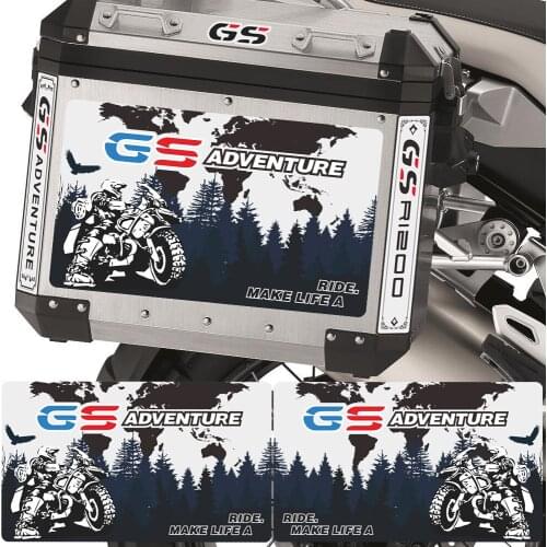 Trunk GSA Motorcycle Luggage Tail Top Side Box cases Stickers panniers Aluminium Adventure For BMW R1200GS R1200 R 1200 GS