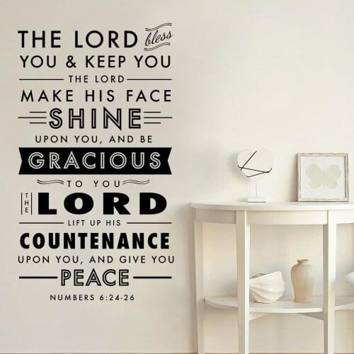Benediction Verse Wall Decal Peace Quote Lettering Vinyl Stickers Bedroom Living Room Home Decor Art Removable Wallpaper E319