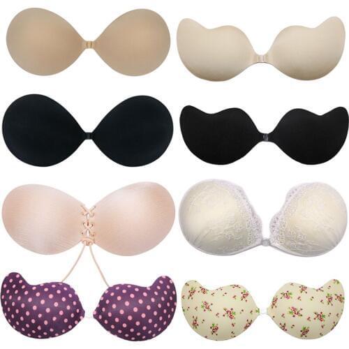 Sexy Lace Wireless Invisible Bras for Women Self Adhesive Gathering Push Up Bra Womens Underwear Strapless Bra Lingerie