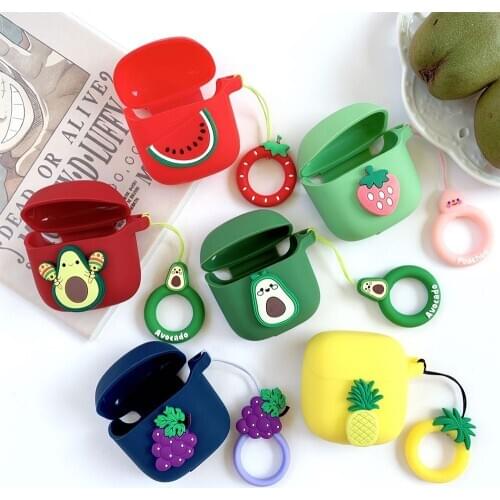 Cute Fresh Fruit Cover for JBL TUNE 220TWS Case Bluetooth Earphone Case for JBL TUNE 225TWS Earphone Case Box with Finger Ring