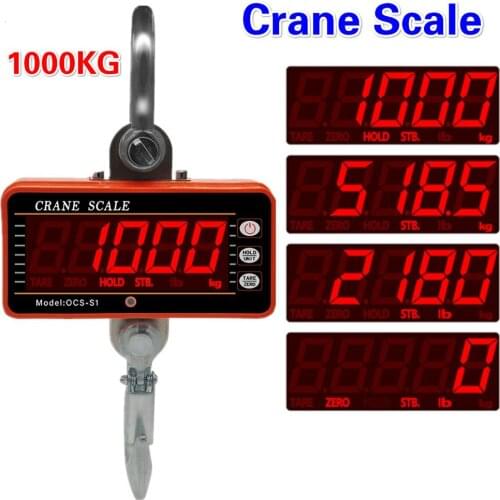1000KG Digital Hanging Crane Scale OCS-S1 LCD Crane Scale High Accurate Heavy Duty Hook Scale 40%off