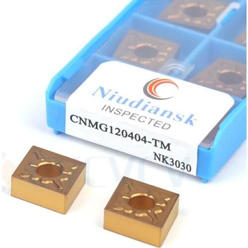 CNMG120404-TM NK3030 CNMG120408 CNC Lathe Turning Tools Carbide Inserts Negative Rake Angle Machining Semi-finish Cutting Blade