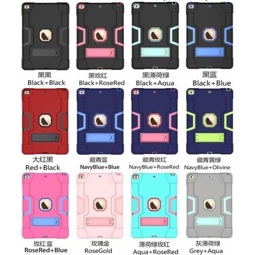 For Apple IPad2 IPad3 IPad4 Kids Safe Armor Shockproof Heavy Duty Silicon+PC Stand Back Case Cover For Ipad 2 3 4 Tablet PC Capa