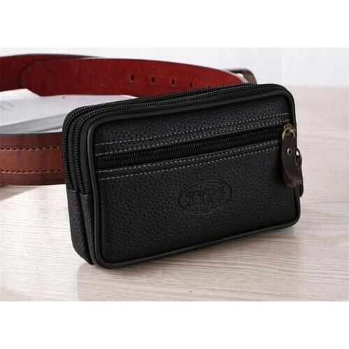 Men Waist Pack For Men Testificate Bag Mobile Phone Coin Purse Male Strap Casual Waist Bag Belt Waist Pouch Billetera Hombre
