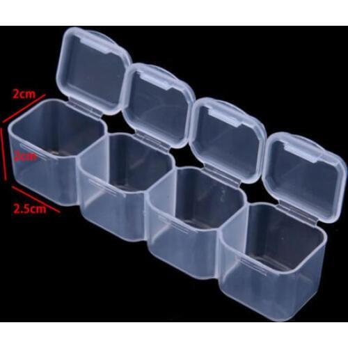 Home Storage HOT 28 Slots Adjustable Clear Plastic Jewelry Storage Box Craft Organizer Beads Storage Boxes
