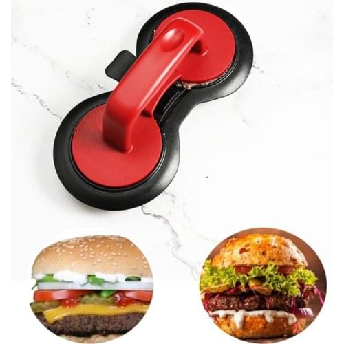 Double Hole Hamburger Maker Press Mold Round Shape Non-Stick Chef Cutlets Meat Beef Burger Mould for Kitchen T84F