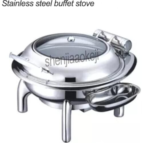 Stainless steel buffet stove Electric heating round Buffet stove Restaurant food Insulation furnace Hotel tableware 220v 400w