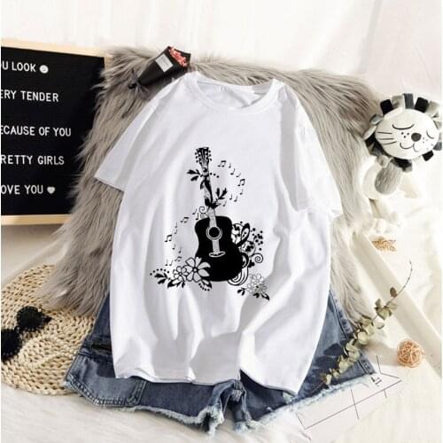 Music tree Printed T Shirt Women 90s Graphic T-shirt Harajuku Tops Tee Cute Short Sleeve Animal Tshirt Female Tshirts